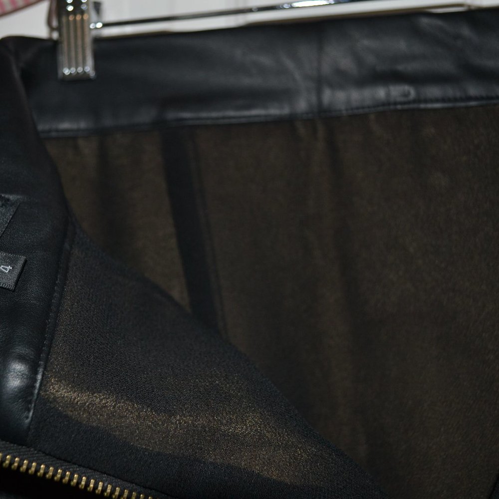 Naven Vegan Leather Black Peplum Skirt Fully Lined - Picture 3 of 4